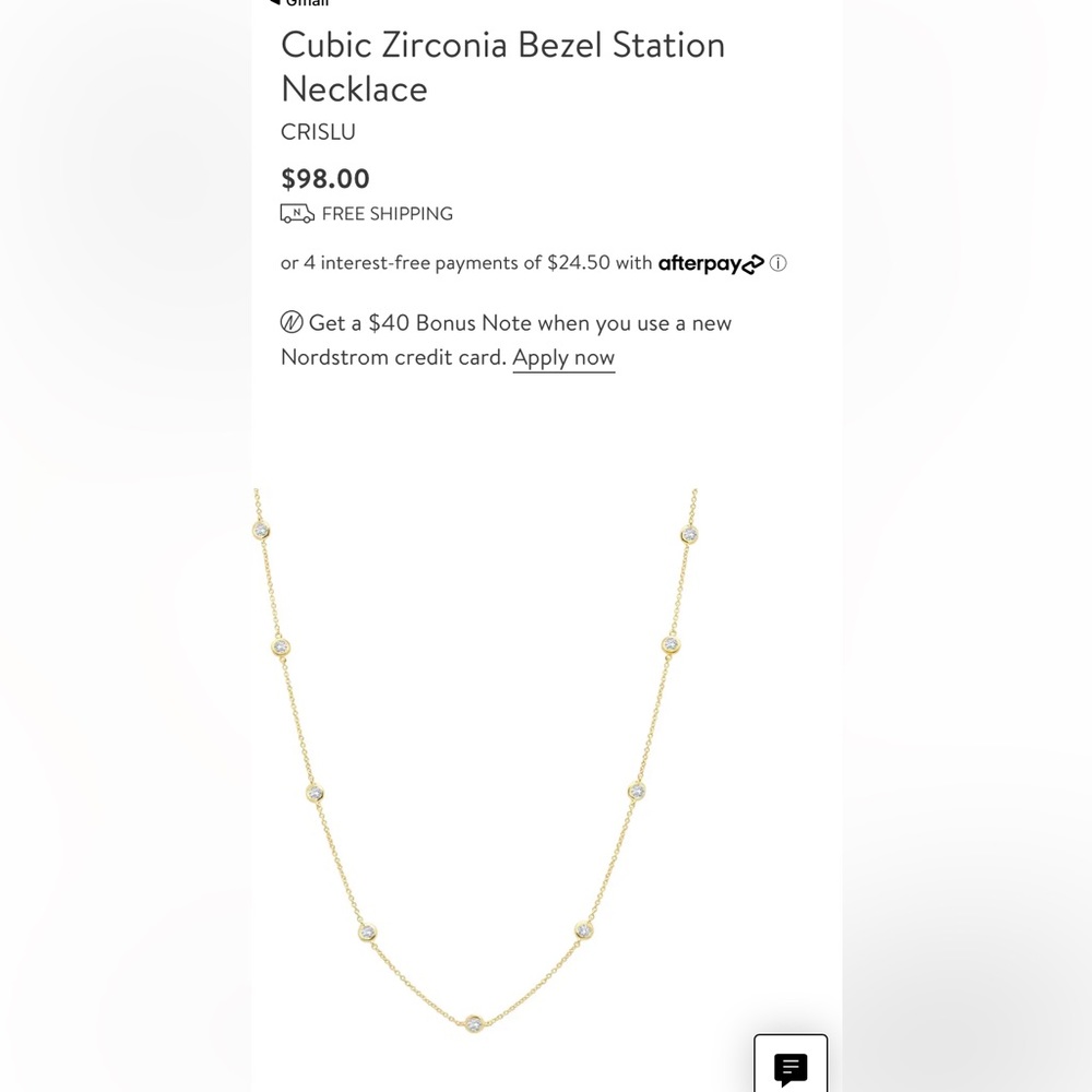 Cubic Zirconia Bezel Station Necklace